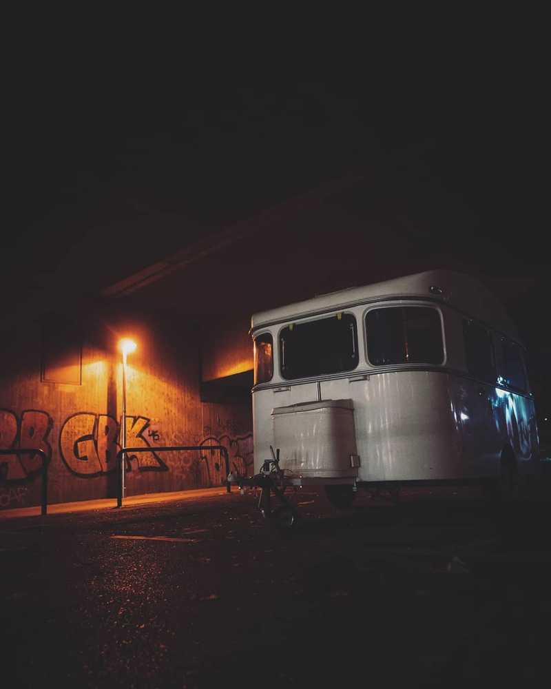 Caravan in the dark 